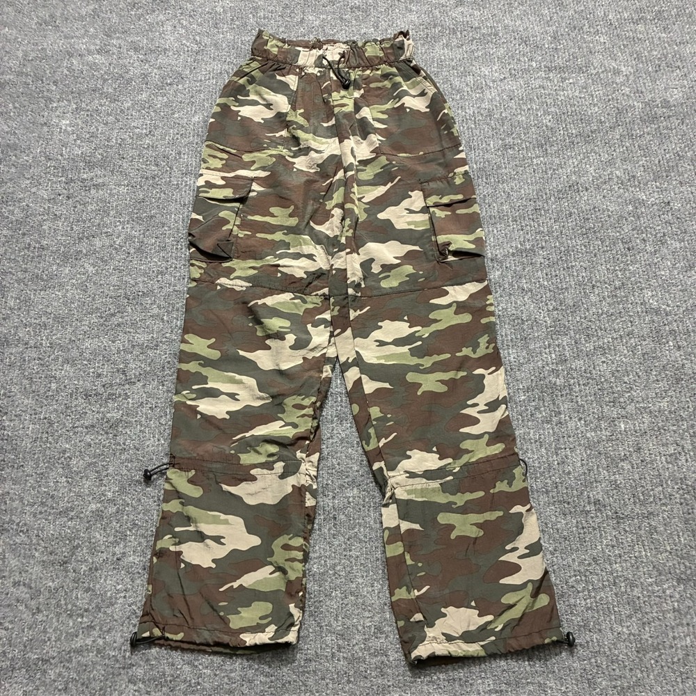 rue21 Womens‎ Cargo Pants Size XS Camouflage Drawstring Utility Pockets Outdoor